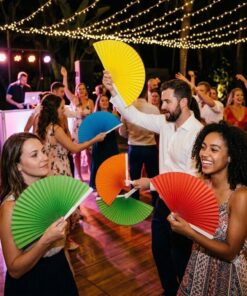 סט 10 מניפות נייר צבעוניות לחתונה – מרעננות, משמחות ומצטלמות מושלם!