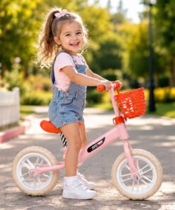 אופני איזון וינטג' עם סל קדמי – ZIP LINE SPORT ð²✨צבע- ורוד בייבי